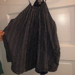 Converse flowy striped high neck blouse